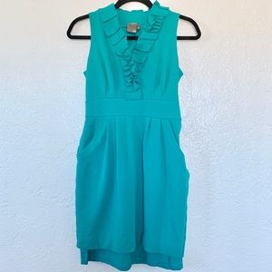 Taylor Teal Dress w/ Ruffles & Pockets